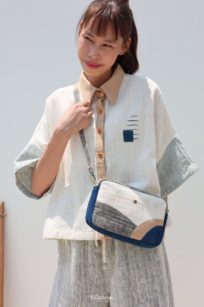 Kimono Shortsleeved Blouse in Applique