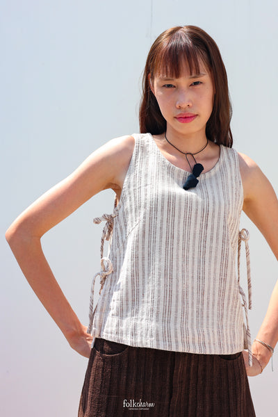 Side-Tie Sleeveless Blouse