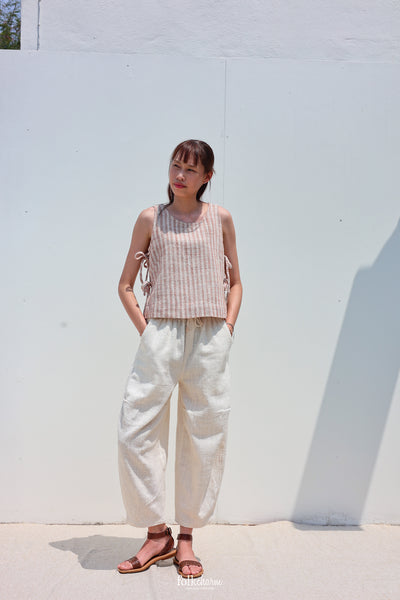 Barrel Jogger in Natural White