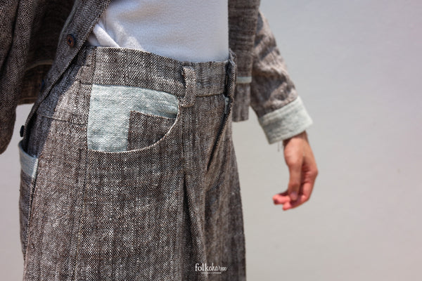 Extra-Wide Trousers in Ebony Gray
