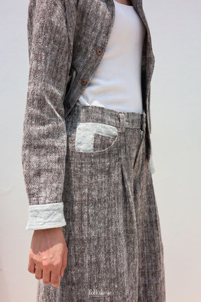 Extra-Wide Trousers in Ebony Gray