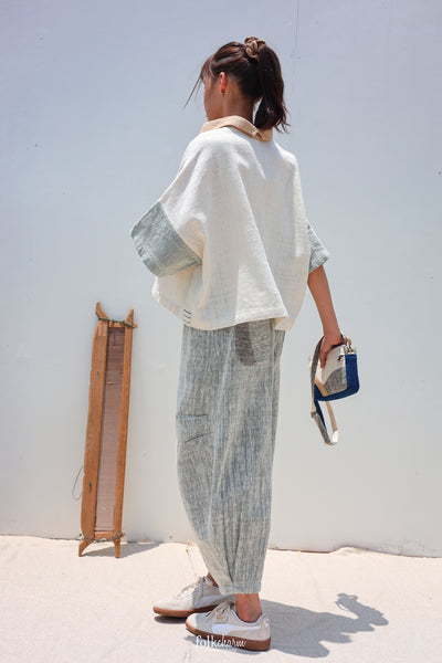 Kimono Shortsleeved Blouse in Applique