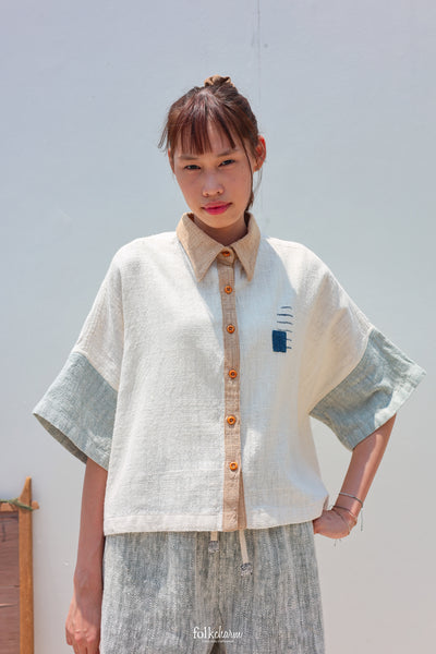 Kimono Shortsleeved Blouse in Applique