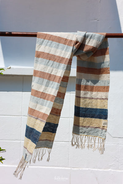 Aunty Plian's Light Scarf Blue/Orange