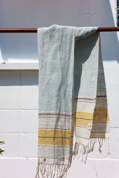 Aunty Plian's Light Scarf Blue/Yellow