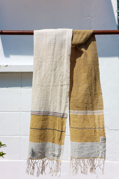 Aunty Plian's Light Scarf Yellow/White