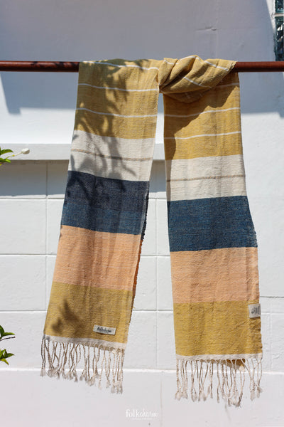 Aunty Plian's Light Scarf Indigo/Taupe