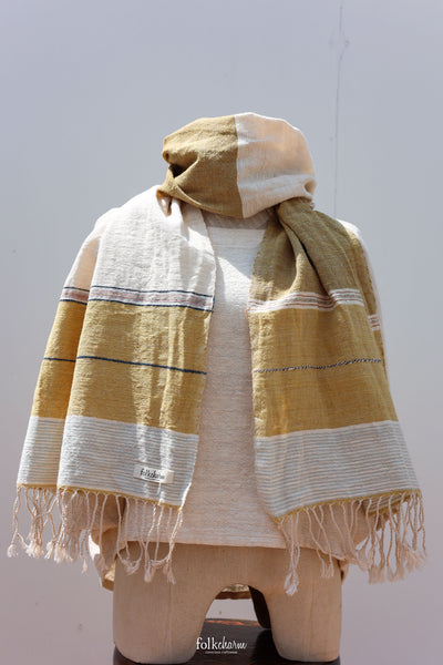 Aunty Plian's Light Scarf Yellow/White