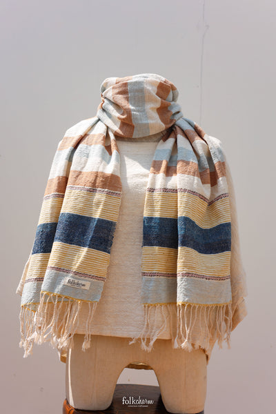 Aunty Plian's Light Scarf Blue/Orange