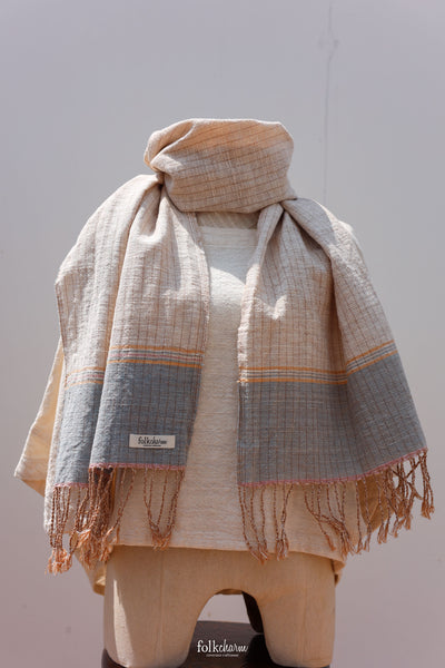 Aunty Plian's Turtle Shell Scarf White/Blue