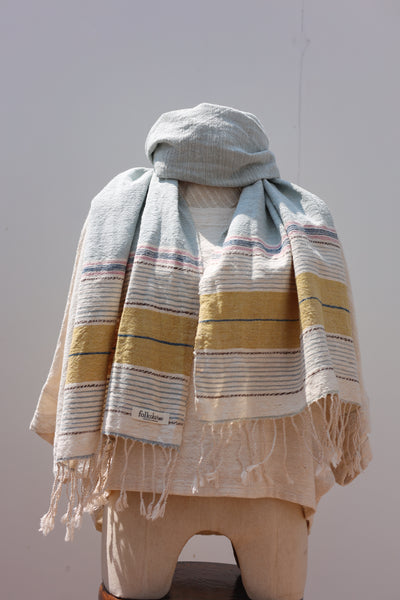 Aunty Plian's Light Scarf Blue/Yellow