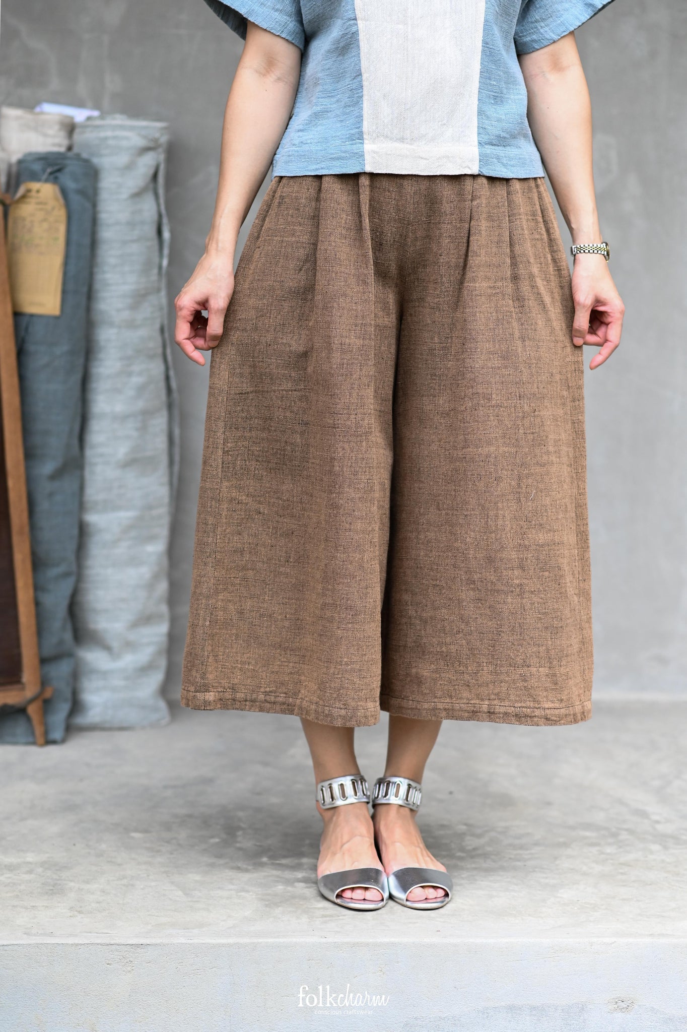 Cropped Wide Trousers (Pre-order)'