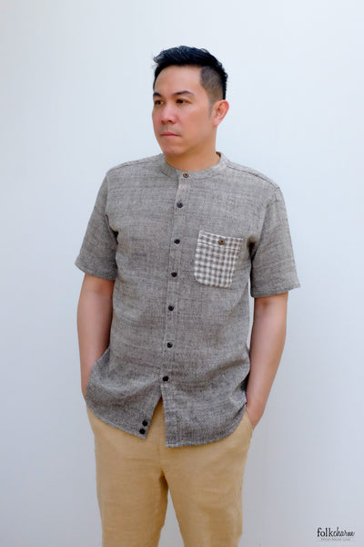 Men's Mandarin Collar Short Sleeve Shirt NNB (Pre-order)