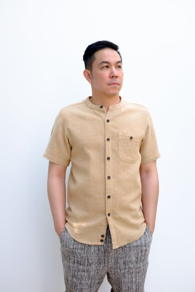 Men's Mandarin Collar Short Sleeve Shirt NNB (Pre-order)