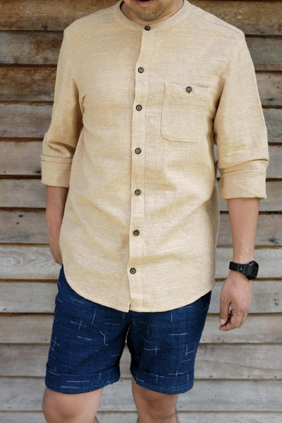 Men's Mandarin Collar Long Sleeve Shirt NNB (Pre-order)