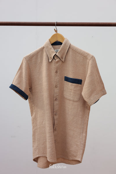 Oxford Collar Short Sleeve Shirt-S