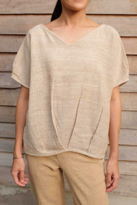 V Neck Balloon Blouse (Plain) (Pre-order)'